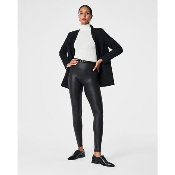 Spanx  #1 BEST-SELLING STYLE Faux Leather Leggings in Black - Picture 1 of 7